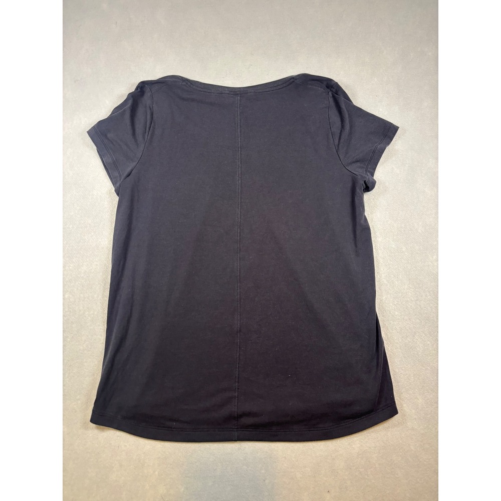 Athleta Womens Scoop Neck Short Sleeve Activewear Tee Charcoal Grey Black Size M - Picture 5 of 5